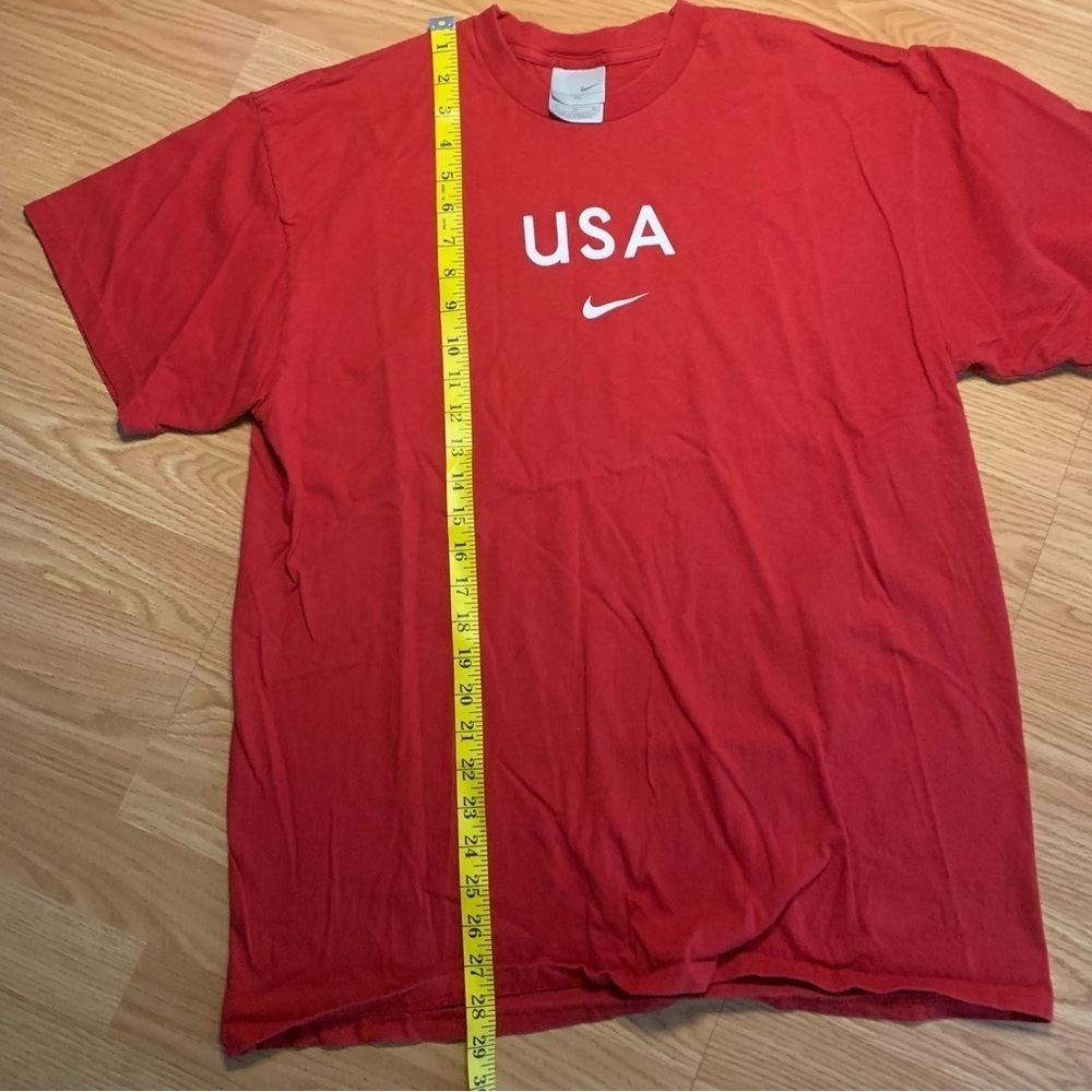 Vintage Y2K Nike Red Center Check USA Shirt XL - Picture 3 of 4